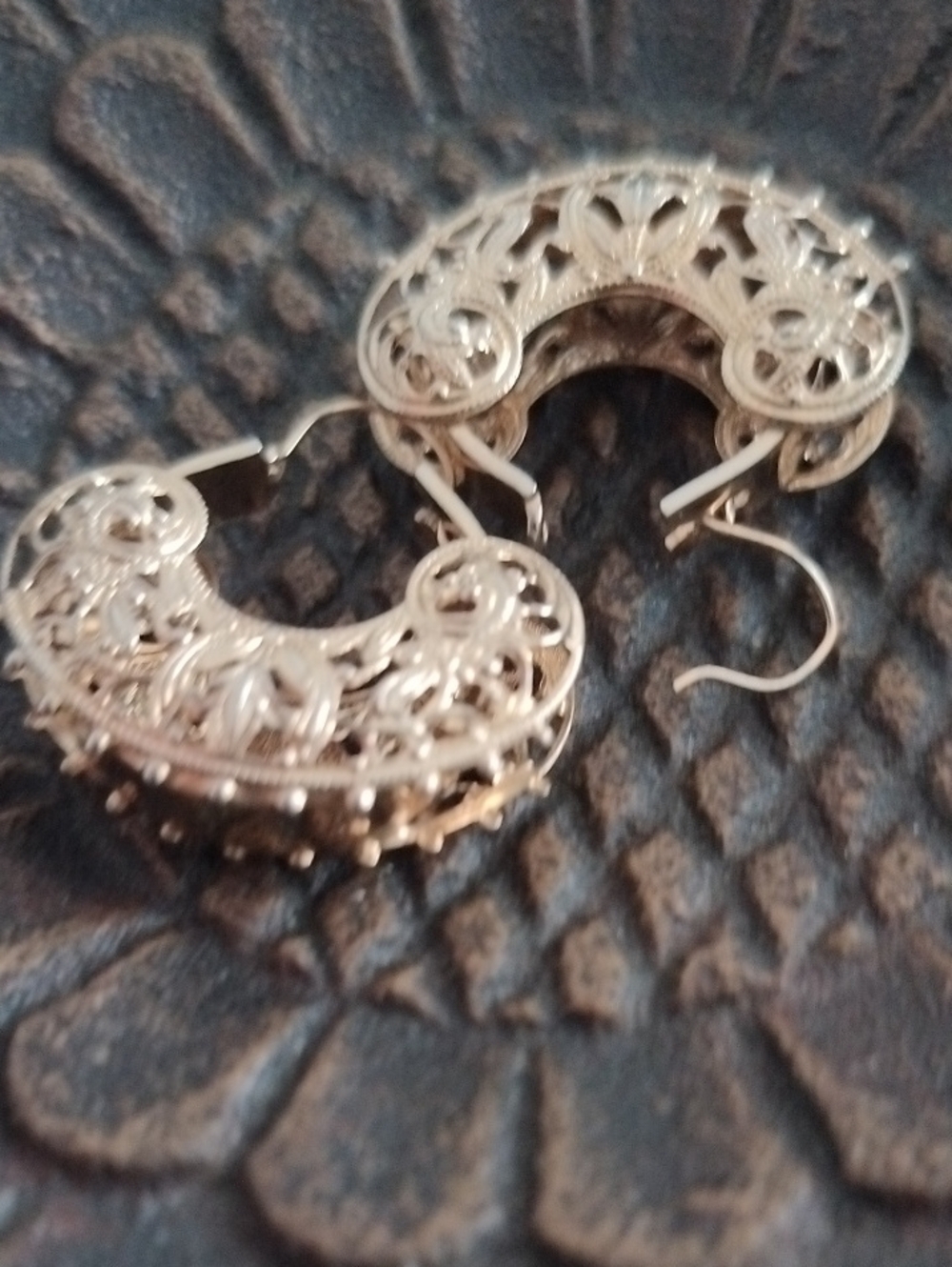 Filigree Hoop Earrings in Silver - Women Jewelry